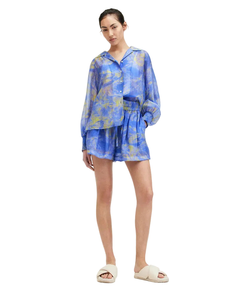 AllSaints Isla Chiffon Shorts - Blue Sz. 10