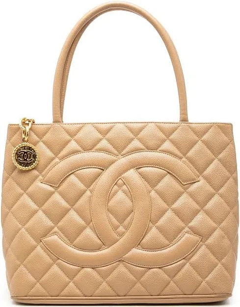 Chanel Medium Quilted Handbag - Beige