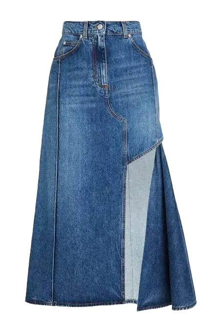 Alexander McQueen Asymmetrical Denim Skirt - 44