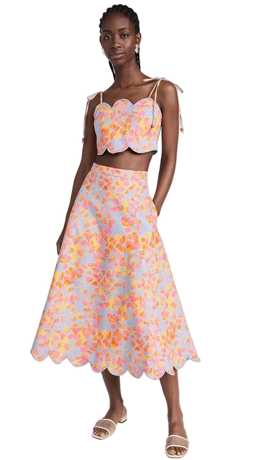 AMUR Dia Scallop Top & Falynn Scallop Skirt Set - Sz. 10