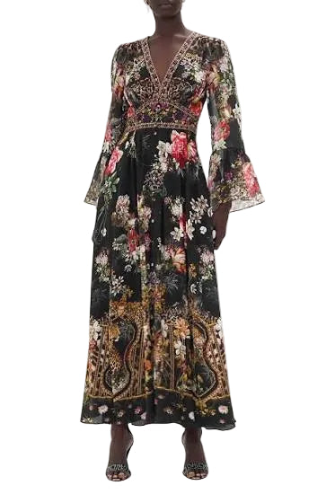 Camilla A Night at The Opera Floral Maxi Dress - Black/Floral Sz. Large