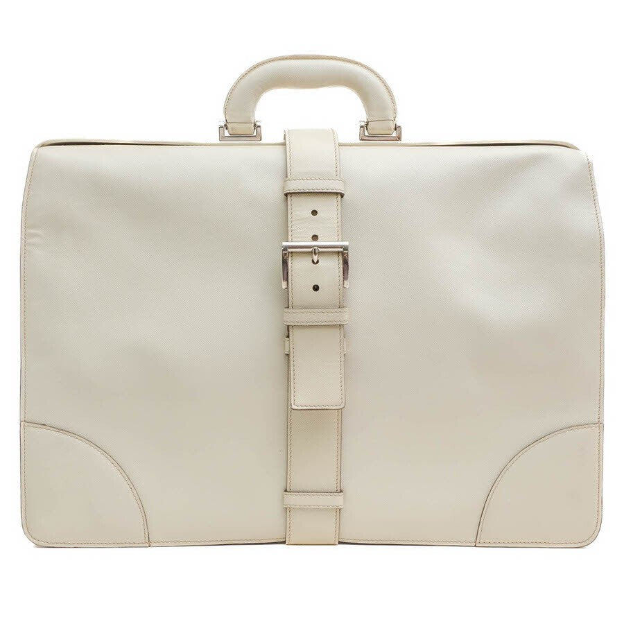 Prada Saffiano Doctors Briefcase - Cream
