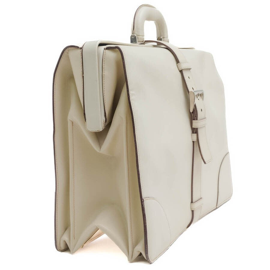 Prada Saffiano Doctors Briefcase - Cream
