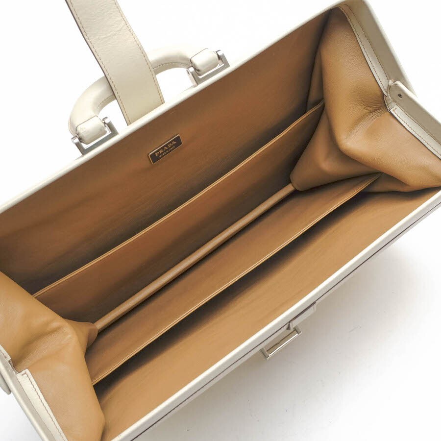 Prada Saffiano Doctors Briefcase - Cream